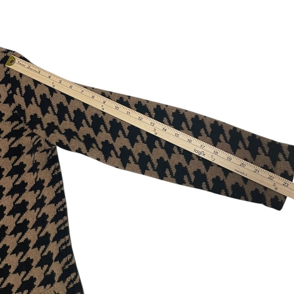 Madewell Wallace Black and Tan Wool Houndstooth Cardigan Size Medium - Picture 5 of 11